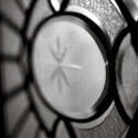 Black and white photograph of glass.